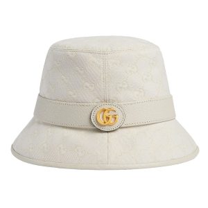 Mũ Gucci Canvas Bucket Hat Ivory 748476 4HG62 9078 Màu Trắng Kem Size S - Duy Hoang