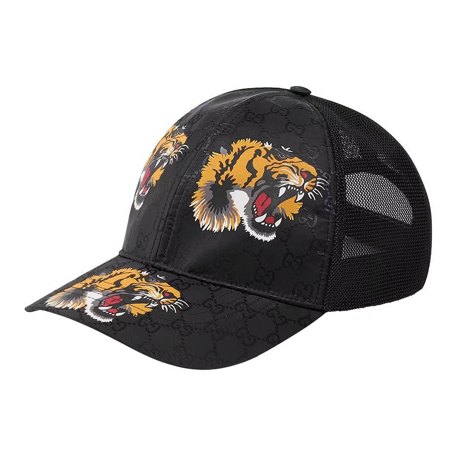 Mũ Gucci GG Baseball Hat With Tiger Print Màu Đen Họa Tiết Size S - Duy Hoang