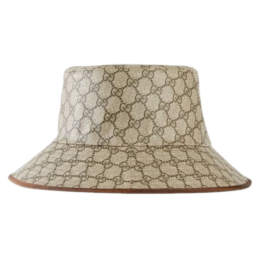 Mũ Gucci GG Supreme Canvas Tender Bucket Hat Màu Be Nâu Size S - Duy Hoang