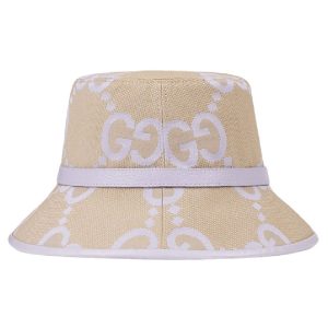 Mũ Nữ Gucci Jumbo GG Bucket Hat Beige Purple 730336-3HAPT-8871 Màu Be Size M - Duy Hoang