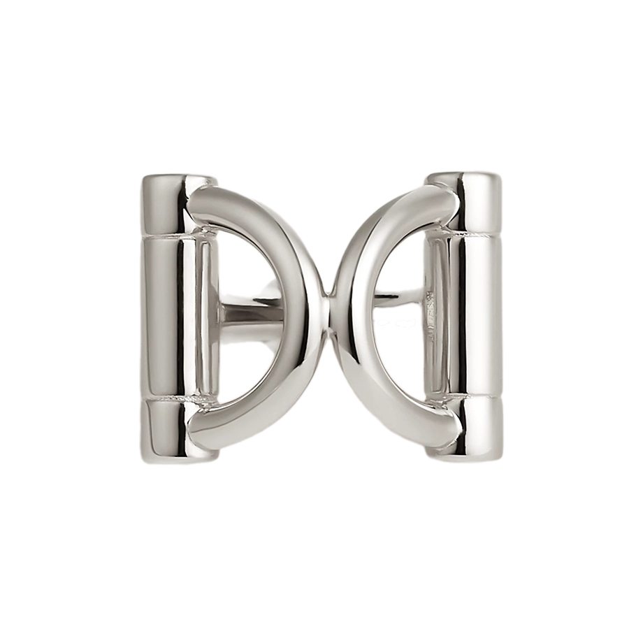 Nhẫn Cài Khăn Nữ Hermès Mini Double D Twilly Ring Màu Bạc - Duy Hoang