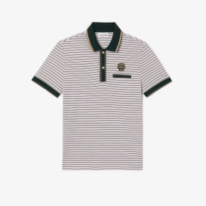 Áo Polo Lacoste Nam Sọc Ngang Chất Liệu Piqué Có Huy Hiệu - Duy Hoang