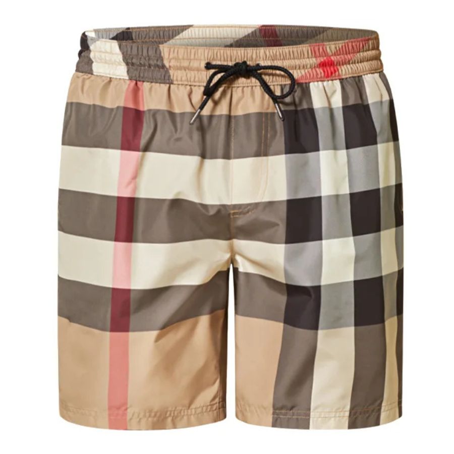 Quần Short Nam Burberry Beige Checkered Swim Shorts Màu Be Size L - Duy Hoang