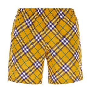 Quần Short Nam Burberry Check Print Swim 8077896 Màu Vàng Size S - Duy Hoang