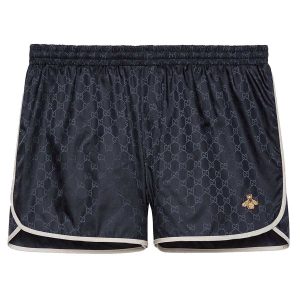 Quần Short Nam Gucci GG Nylon Swim Short With Bee 410571 XR898 4824 Màu Xanh Đậm - Duy Hoang