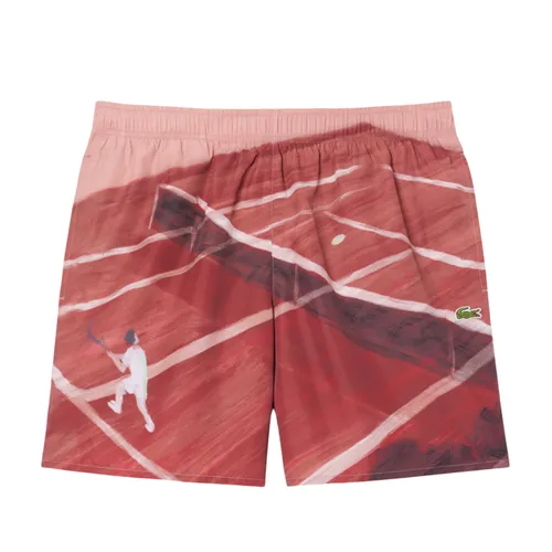 Quần Short Nam Lacoste Men's Mid Length Quick-Dry Swim Trunks MH2126 - AFS Màu Hồng Nâu Size S - Duy Hoang