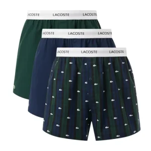 Set 3 Quần Ngủ Nam Lacoste 3-Pack Cotton Poplin Boxers 7H4963 A3I Màu Xanh Size S - Duy Hoang