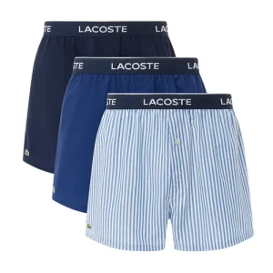 Set 3 Quần Ngủ Nam Lacoste 3-Pack Cotton Poplin Boxers 7H5176 8NI Màu Xanh Size S - Duy Hoang