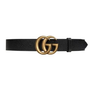 Thắt Lưng Da Sần Gucci Ceinture En Cuir Avec Boucle Double G 4cm Màu Đen Size 90 - Duy Hoang