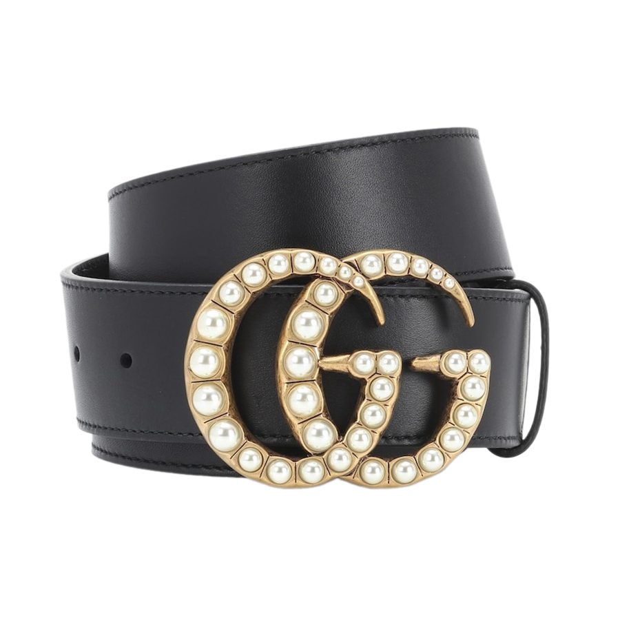 Thắt Lưng Nữ Gucci Embellished Leather Belt Màu Đen Size 75cm - Duy Hoang