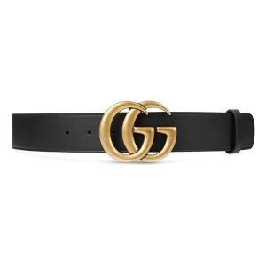 Thắt Lưng Gucci Leather Belt With Double G Buckle 4cm Size 90 - Duy Hoang