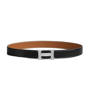 Thắt Lưng Hermès Belt Buckle & Reversible Leather Strap 32mm Màu Đen Nâu Size 90 - Duy Hoang