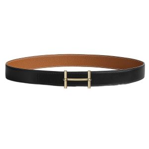Thắt Lưng Hermès H D'Ancre Belt Buckle & Reversible Leather Strap 32mm Màu Đen - Vàng Size 85 - Duy Hoang