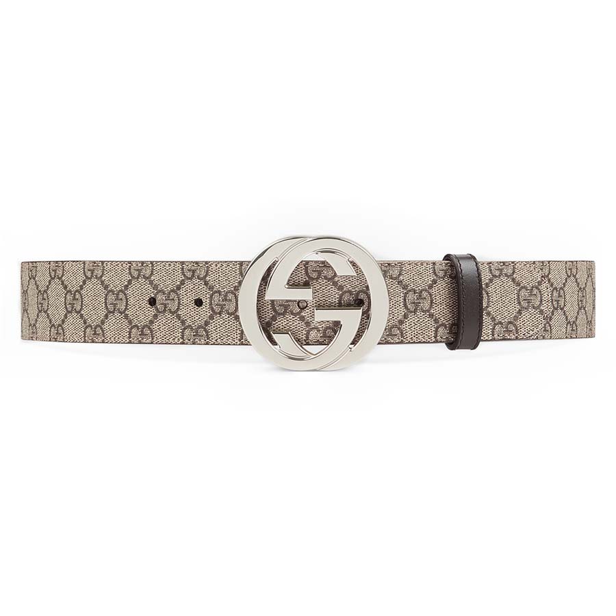 Thắt Lưng Nam Gucci GG Supreme Belt With G Buckle 411924 KGDHN 9643 Màu Nâu Be Size 85 - Duy Hoang