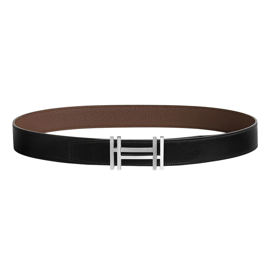 Thắt Lưng Nam Hermès H Au Carre Belt Buckle & Reversible Leather Strap 32mm Khoá Bạc Màu Đen Size 80 - Duy Hoang