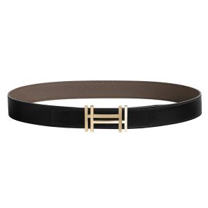 Thắt Lưng Nam Hermès H Au Carre Gold Belt Buckle & Reversible Leather Strap 32mm Noir/Étain Màu Đen/Xám Size 95 - Duy Hoang