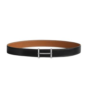 Thắt Lưng Nam Hermès H d'Ancre Belt Buckle & Reversible Leather Strap 32mm H077931CK05/ H073967CAAA095 Màu Đen Nâu Size 85 - Duy Hoang