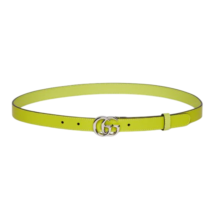 Thắt Lưng Nữ Gucci Emboss With Initials GG Marmont Thin Belt ‎409417 0YA0Y 3520 Màu Xanh - Duy Hoang
