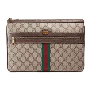 Túi Cầm Tay Gucci Ophidia GG Supreme Pouch Màu Be Phối Nâu - Duy Hoang
