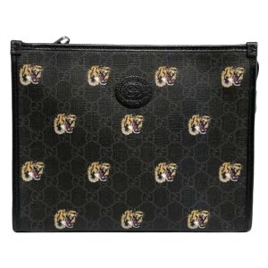 Túi Cầm Tay NammGucci GG Supreme Tiger Print Clutch Bag Black Màu Đen - Duy Hoang