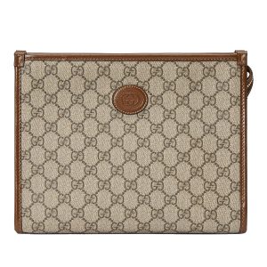 Túi Cầm Tay Nam Gucci Beauty Case With Interlocking G Màu Be Nâu - Duy Hoang
