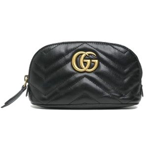 Túi Cầm Tay Nữ Gucci GG Marmont Cosmetic Case Quilted Leather Ladies Màu Đen - Duy Hoang