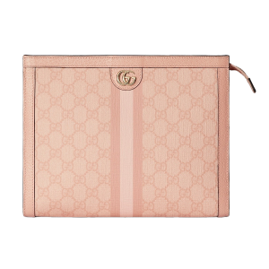Túi Cầm Tay Nữ Gucci Ophidia GG Pouch Toiletry Bag Màu Hồng Pastel - Duy Hoang