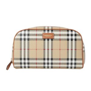 Túi Cầm Tay Unisex Burberry Check Cosmetic Pouch 8067158 Màu Nâu Be - Duy Hoang