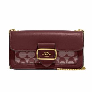 Túi Đeo Chéo Coach Morgan Crossbody In Signature Chambray CH150 Màu Đỏ - Duy Hoang