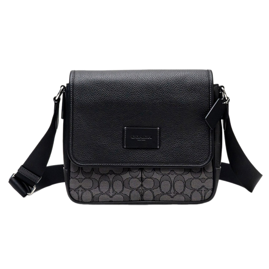 Túi Đeo Chéo Nam Coach Sprint Map Bag Signature Charcoal Black Màu Đen - Duy Hoang