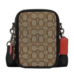 Túi Đeo Chéo Coach Stanton Crossbody In Signature Jacquard CH097 Màu Kaki - Đen - Duy Hoang