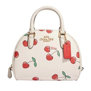 Túi Đeo Chéo Coach Sydney Satchel With Heart Cherry Print CF421 Màu Trắng Đỏ - Duy Hoang