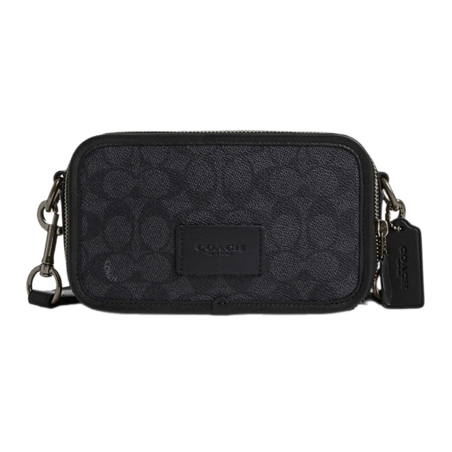 Túi Đeo Chéo Nam Coach Wyatt Crossbody Bag In Signature Canvas CW365 Màu Đen - Duy Hoang
