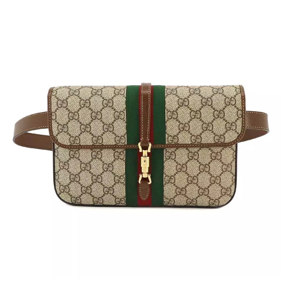 Túi Đeo Chéo Nữ Gucci GG Supreme Belt Bag Leather Beige Brown Màu Nâu Be - Duy Hoang