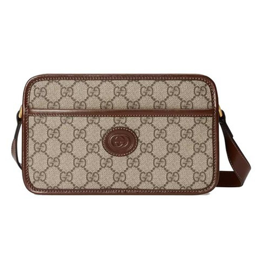 Túi Đeo Chéo Nam Gucci Mini Bag GG Retro Màu Nâu - Duy Hoang