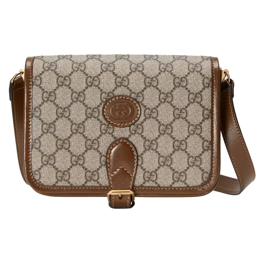 Túi Đeo Chéo Gucci Mini Shoulder Bag With Interlocking G 671620 92TCG 8563 Monogram Màu Nâu - Duy Hoang