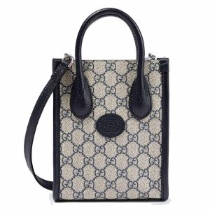 Túi Đeo Chéo Gucci Supreme Interlocking G Mini Bag 671623 K9GSN 4075 Màu Xanh/Xám - Duy Hoang