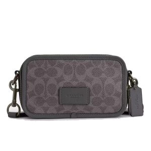 Túi Đeo Chéo Nam Coach Wyatt Crossbody Bag In Signature Canvas CW365 Gunmetal Màu Xám - Duy Hoang