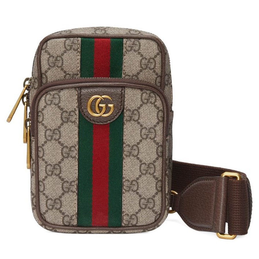 Túi Đeo Chéo Nam Gucci GG Logo Ophidia Crossbody Bag Màu Nâu Be - Duy Hoang