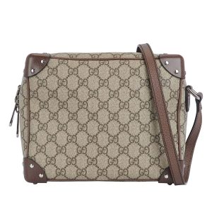 Túi Đeo Chéo Nam Gucci Trunk Shoulder Bag GG Coated Canvas Màu Beige - Duy Hoang