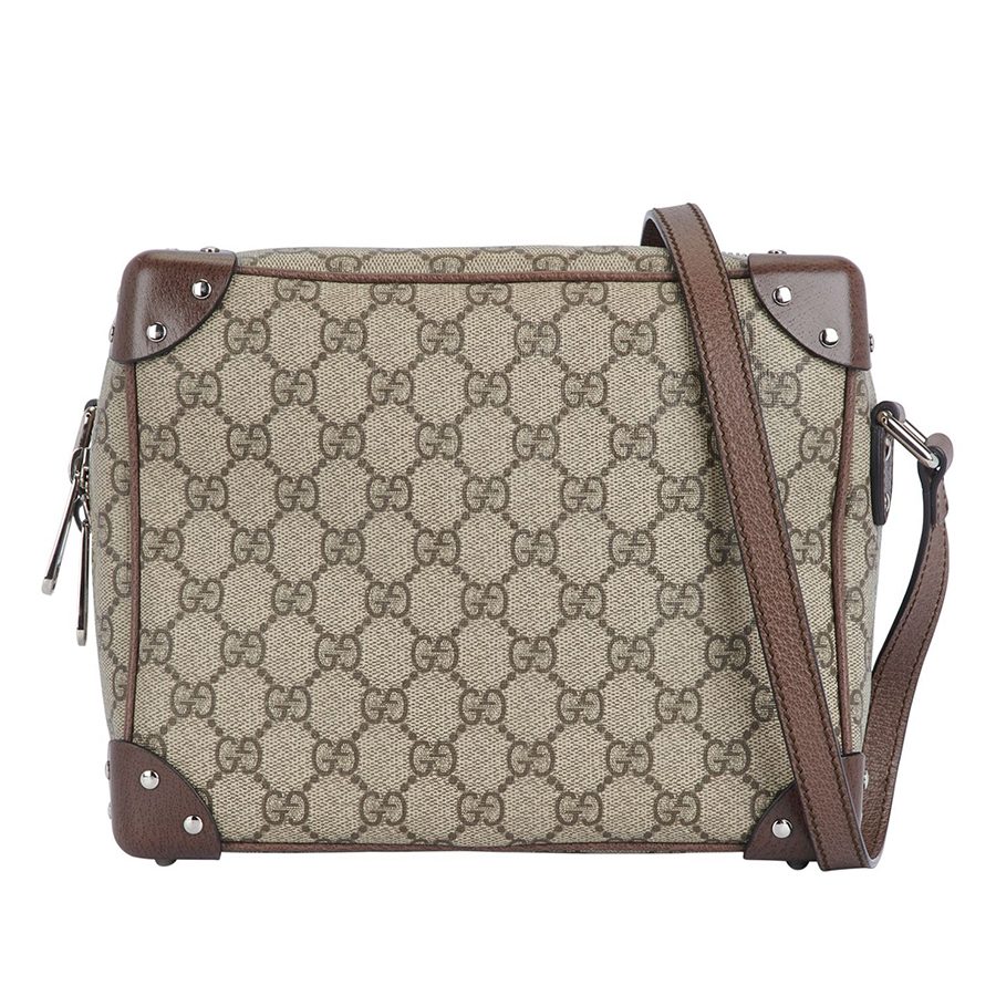 Túi Đeo Chéo Nam Gucci Trunk Shoulder Bag GG Coated Canvas Màu Beige - Duy Hoang