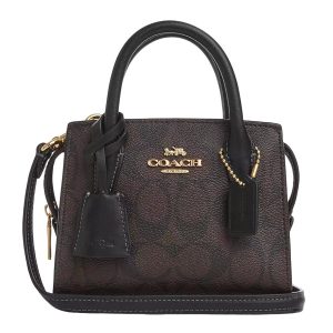 Túi Đeo Chéo Nữ Coach Andrea Mini Carryall In Signature Canvas CO975 Màu Nâu Đen - Duy Hoang
