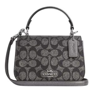 Túi Đeo Chéo Nữ Coach Lysa Top Handle Bag In Signature Canvas CX576 Màu Đen - Duy Hoang