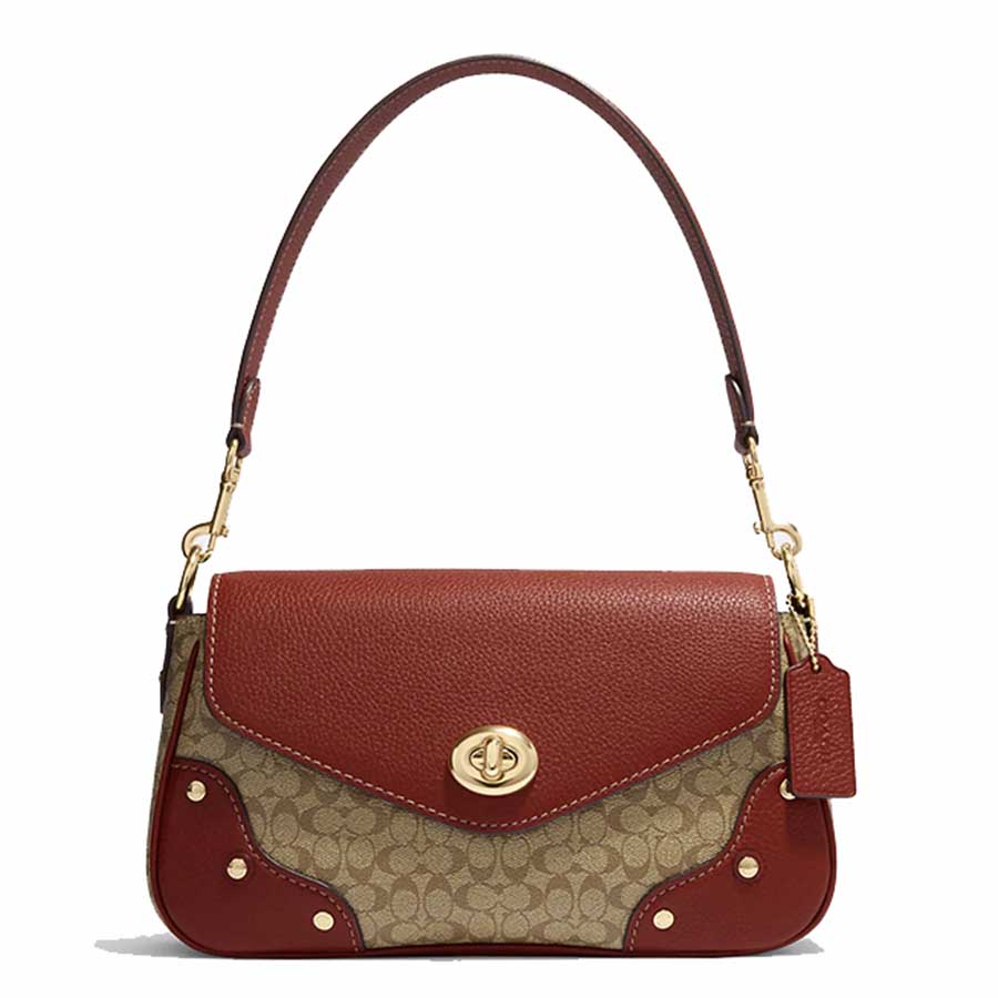 Túi Đeo Chéo Nữ Coach Millie Shoulder Bag In Signature Canvas CE639 Màu Nâu Đỏ - Duy Hoang