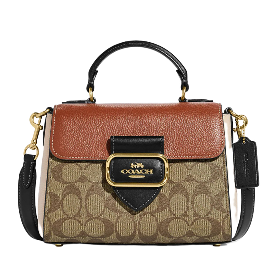 Túi Đeo Chéo Nữ Coach Morgan Top Handle Satchel In Colorblock CE569 Màu Nâu Khaki - Duy Hoang