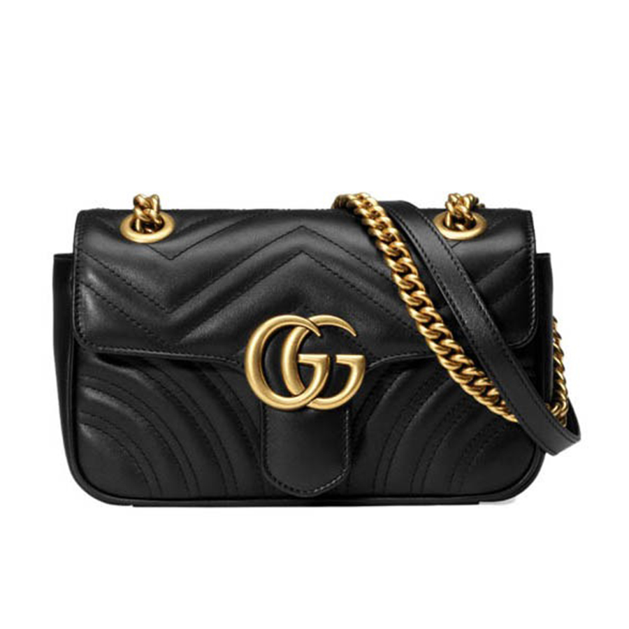 Túi Đeo Chéo Nữ Gucci Black Mini GG Marmont Bag Màu Đen - Duy Hoang