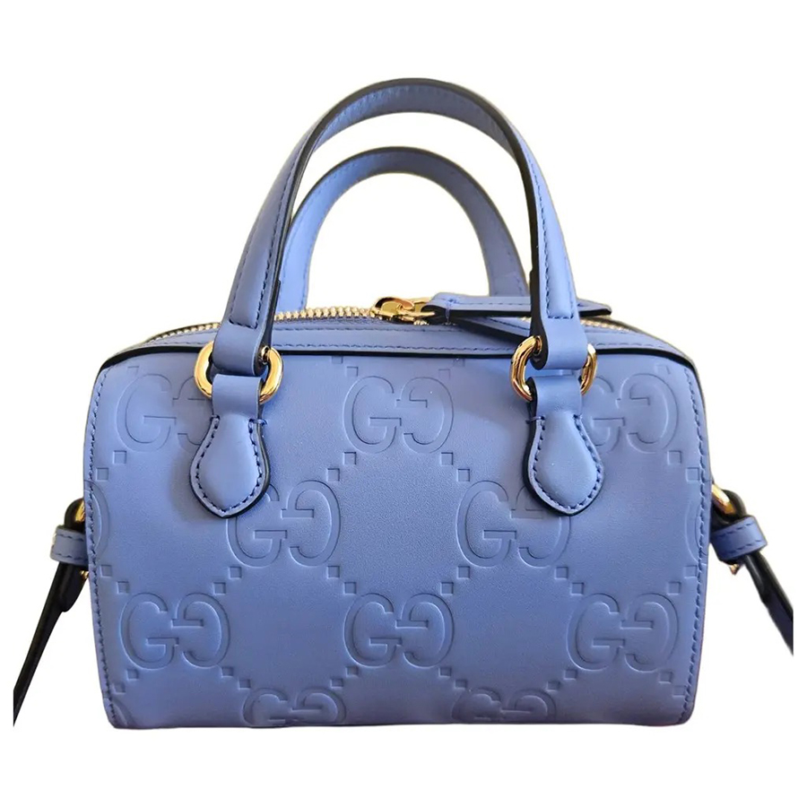 Túi Đeo Chéo Nữ Gucci Boston Leather Handbag Màu Xanh Blue - Duy Hoang