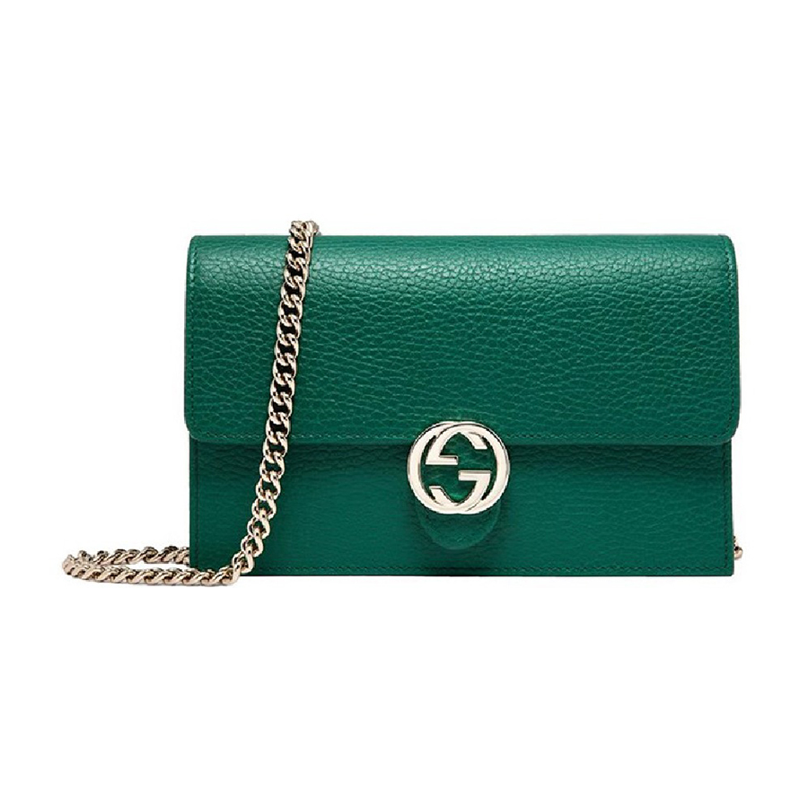 Túi Đeo Chéo Nữ Gucci GC Woc Interlocking Crossbody Bag Green Màu Xanh Lá - Duy Hoang