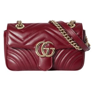 Túi Đeo Chéo Nữ Gucci GG Marmont Mini Shoulder Bag ‎446744 AADPJ 6207 Màu Đỏ Đô  N-QL - Duy Hoang