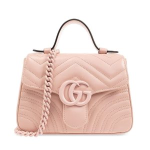 Túi Đeo Chéo Nữ Gucci GG Marmont Mini Top Handle 702563 DAAAH Màu Hồng - Duy Hoang